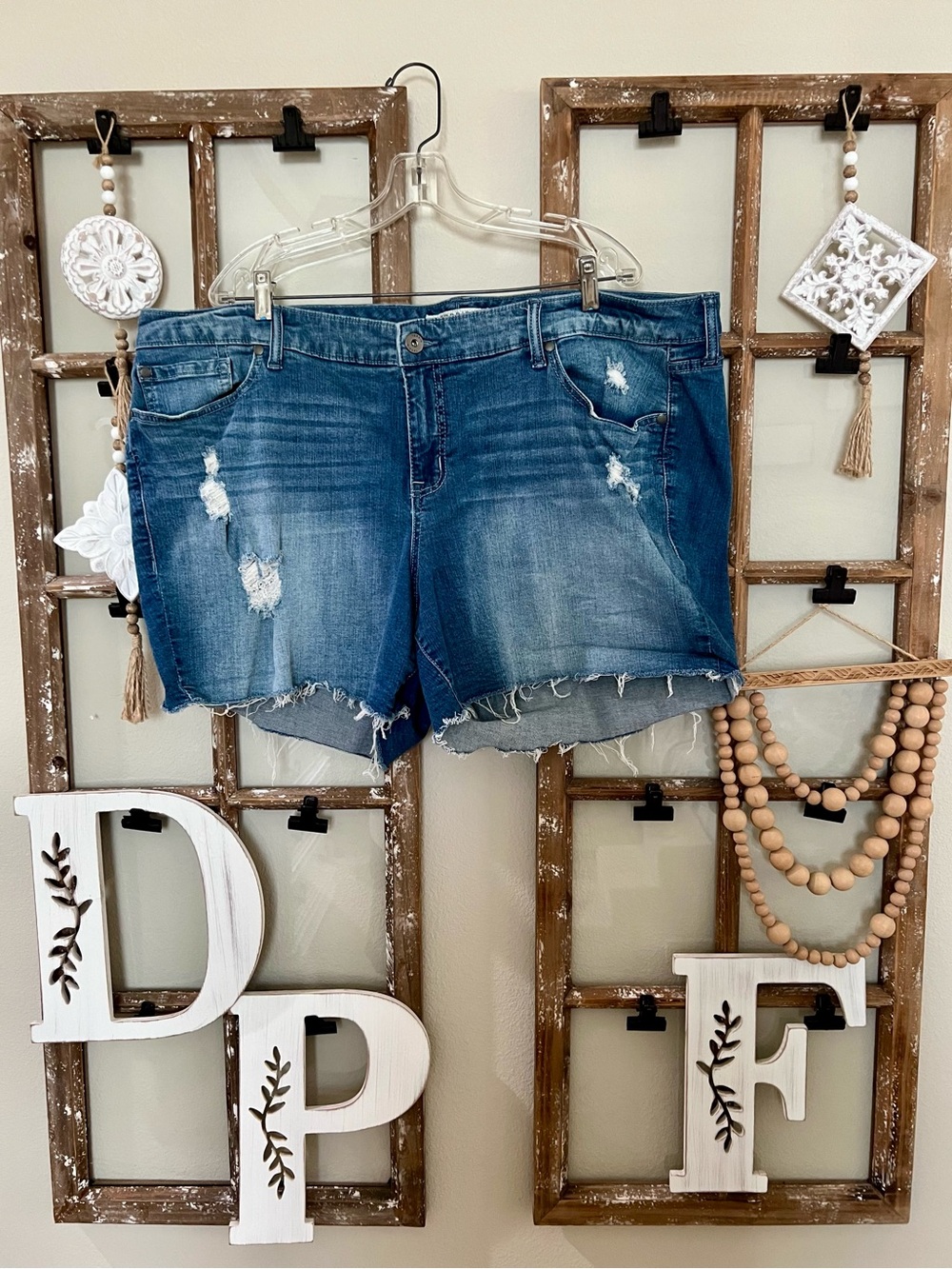 torrid Distressed Blue Denim Cutoff Shorts